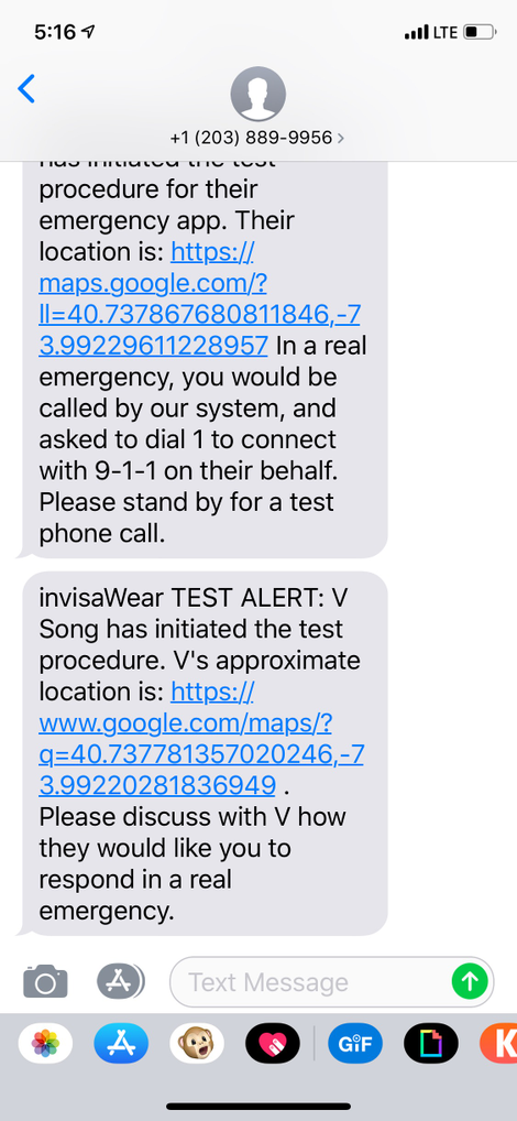 A screenshot of the texts that were sent to my contacts.